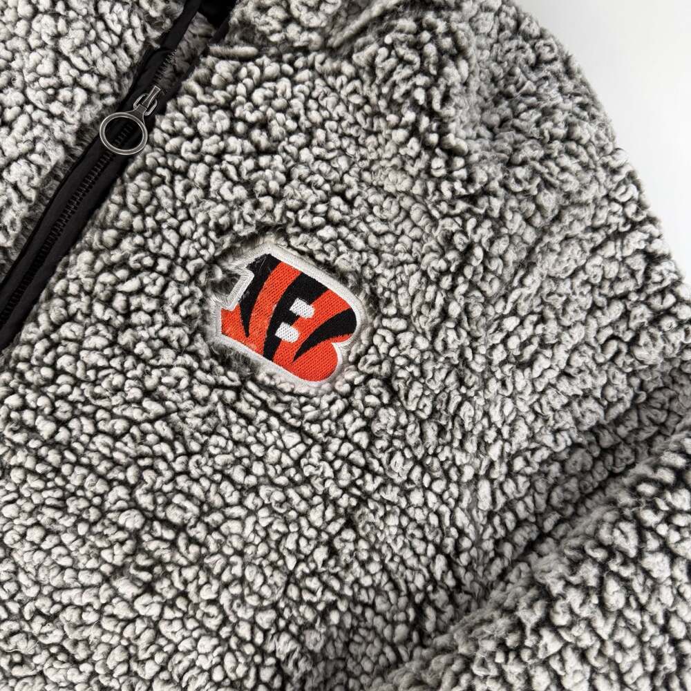 0729 XL NFL Bengals Women's Sherpa Full-Zip Hooded Jacket